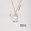 Elegant Fashion Brass Rhinestone Luxury Heart Charm Necklaces for Women IF2334-4-1