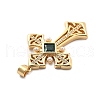 Rack Plating Brass with Cubic Zirconia Pendants and ABS Imitation Pearl KK-Q017-07F-G-3