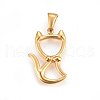 304 Stainless Steel Hollow Kitten Pendants STAS-P209-28-2