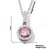 Brass Pave Cubic Zirconia Geometric Flat Round Pendant Necklaces TG3977-1-1