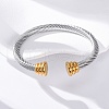 304 Stainless Steel Cuff Bangles BJEW-P310-11GP-2