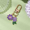 Flower Alloy Enamel Pendant Decorations HJEW-JM02580-2