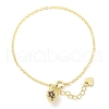 Brass Micro Pave Cubic Zirconia Charm Bracelets for Women BJEW-C083-11G-4
