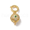 Rack Plating Brass Micro Pave Cubic Zirconia Fold Over Clasps KK-A222-02A-G-1
