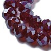 Electroplate Transparent Glass Beads Strands EGLA-XCP0001-16-4