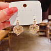 Brass Clear Cubic Zirconia Dangle Stud Earrings FS-WGC4A72-01-2