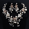 Alloy Fresh Water Pearl Rhinestone Jewelry Sets FS-WG8E598-01-1