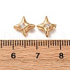 Brass Micro Pave Clear Cubic Zirconia Beads KK-Z112-24G-3