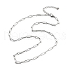 3.5MM 304 Stainless Steel Paperclip Chain Necklaces NJEW-T016-07P-4