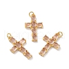 Rack Plating Brass Micro Pave Cubic Zirconia Pendants KK-A160-02G-2