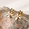 Stylish Flower Stainless Steel Dangle Stud Earrings TE8091-3