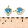 Brass Micro Pave Clear Cubic Zirconia Pendants KK-XCP0002-01-3