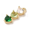 Brass Cubic Zirconia Pendants KK-G499-07G-02-2