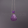 Natural Amethyst Perfume Bottle Necklace PW-WG95273-04-1
