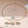 Luxury Alloy Flower Earrings & Necklaces & Rings Sets YN1358-3-2