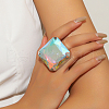 Exaggerated Big Square Glass Finger Rings OZ5721-1-1