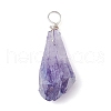 Electroplated Natural Quartz Crystal Dyed Pendants PALLOY-JF02324-03-3