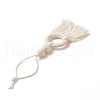 Natural Wood Bead Tassel Pendant Decoraiton HJEW-JM00955-3