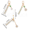 DELORIGIN 12Pcs 3 Style Alloy Enamel Mobile Straps Pearl Flower Lanyard Wrist KEYC-DR0001-12-2