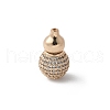 Brass Silver Micro Pave Clear Cubic Zirconia Screw Clasps KK-U052-40G-1