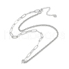 Brass Cuban Link Chain & Paperclip Chain Necklace Making NJEW-U008-08P-1