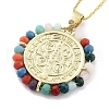 Brass with ABS Beads Pendant Necklaces NJEW-B101-08G-2