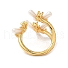 Brass Micro Pave Cubic Zirconia Cuff Rings for Women RJEW-G325-08G-3