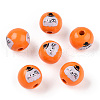 Halloween Theme Wood European Beads WOOD-N016-04K-1