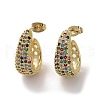 Brass Micro Pave Cubic Zirconia Stud Earrings EJEW-H308-10G-02-1