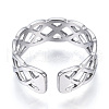 Non-Tarnish 304 Stainless Steel Wire Wrap Open Cuff Ring RJEW-N040-35-3