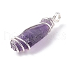 Rough Natural Amethyst Pendants PALLOY-JF01443-02-4