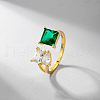 925 Sterling Sliver with Colorful Cubic Zirconia Cuff Rings for Women IF0840-1