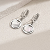 Stainless Steel Flat Round with Hollow Heart Hoop Earrings Daily Holiday Accessories OM1741-3-1
