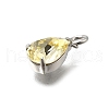 Teardrop Brass with Glass Charms KK-G525-09P-3