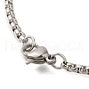 Viking 304 Stainless Steel Black Enamel Box Chain Trinity Knot Cross Pendant Necklaces for Men NJEW-S003-07P-4
