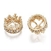 Brass Micro Pave Clear Cubic Zirconia Charms KK-T056-53G-NF-2