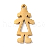 304 Stainless Steel Textured Pendants STAS-J040-06B-G-2