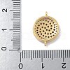 Rack Plating Brass Micro Pave Orchid & Clear Cubic Zirconia Vortex Connector Charms KK-A234-057G-3