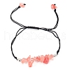 Synthetic  Watermelon Stone Braided Bead Bracelets PW-WG14195-12-1