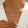 Stainless Steel Word Princess Stud Earrings & Pendant Necklaces Sets for Women AE9274-1-2
