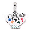 French Theme Printed Wood Pendants WOOD-N016-05-1