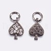 Brass Micro Pave Cubic Zirconia Charms ZIRC-G128-05B-2