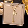 304 Stainless Steel Cube Initial Pendant Necklaces FS-WG9AF3A-24-1