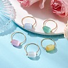 Drum Natural Selenite Finger Rings RJEW-JR00797-2