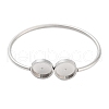Tarnish Resistant 304 Stainless Steel Blank Bangle Bases with Flat Round Tray STAS-G337-01P-2