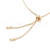Cubic Zirconia Heart Link Silder Bracelet with Crystal Rhinestone BJEW-C040-01G-5