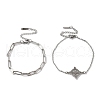 Tarnish Resistant 304 Stainless Steel Paperclip Chains & Cable Chain Bracelet Sets AJEW-U005-05B-P-2