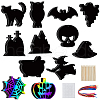 Halloween Rainbow Scratch Paper Art Pendant Decoration Kits DIY-WH20013-22-1