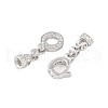 925 Sterling Silver Micro Pave Clear Cubic Zirconia Fold Over Clasps STER-U004-03P-2