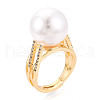 Brass Micro Pave Clear Cubic Zirconia Adjustable Ring Settings KK-T076-13G-8